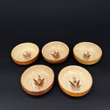 Set of 5 antique bowls signed Faïence de Quimper