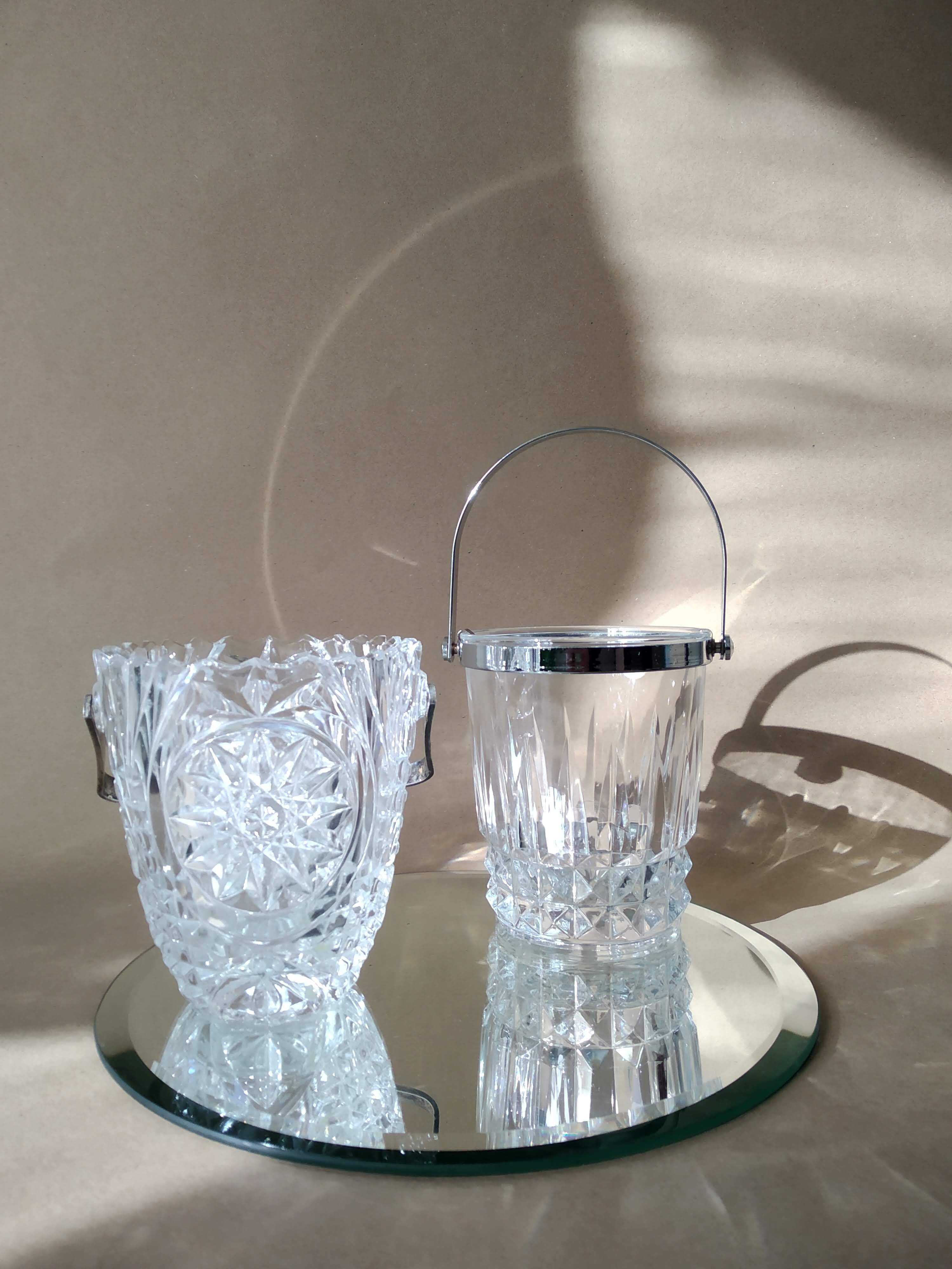 Vintage DArques Crystal Ice Bucket Diamond Tips