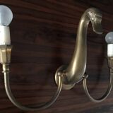 Pair d swans solid brass wall light