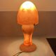 Lampe champignon art déco en verre rouge