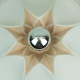Vintage ceramic ceiling light or wall lamp flower shape white grey rose 80s