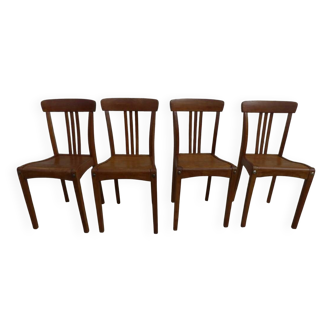 4 chaises bistrot en bois de marque stella