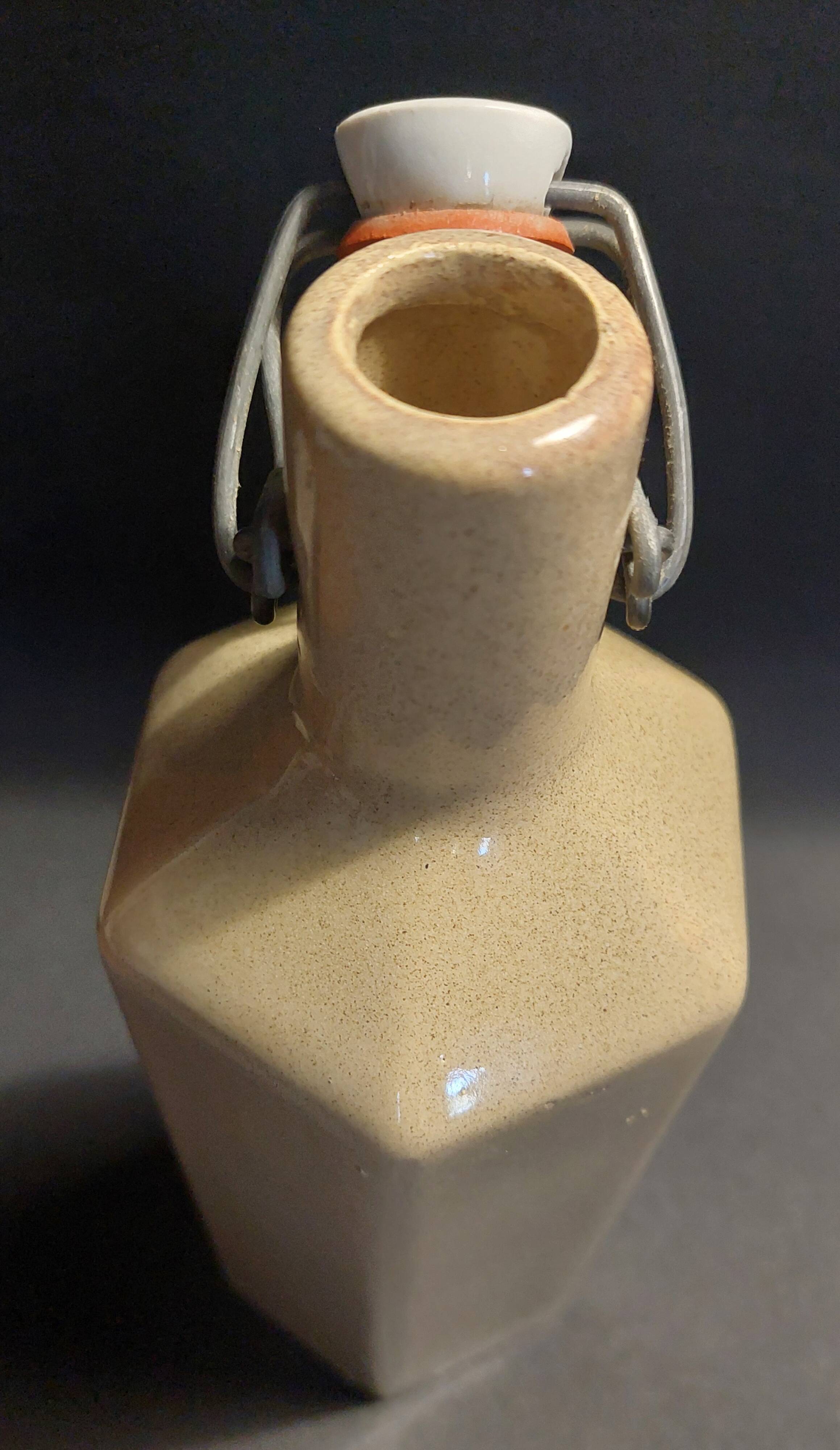 Glazed stoneware bottle La Cigogne 20th century