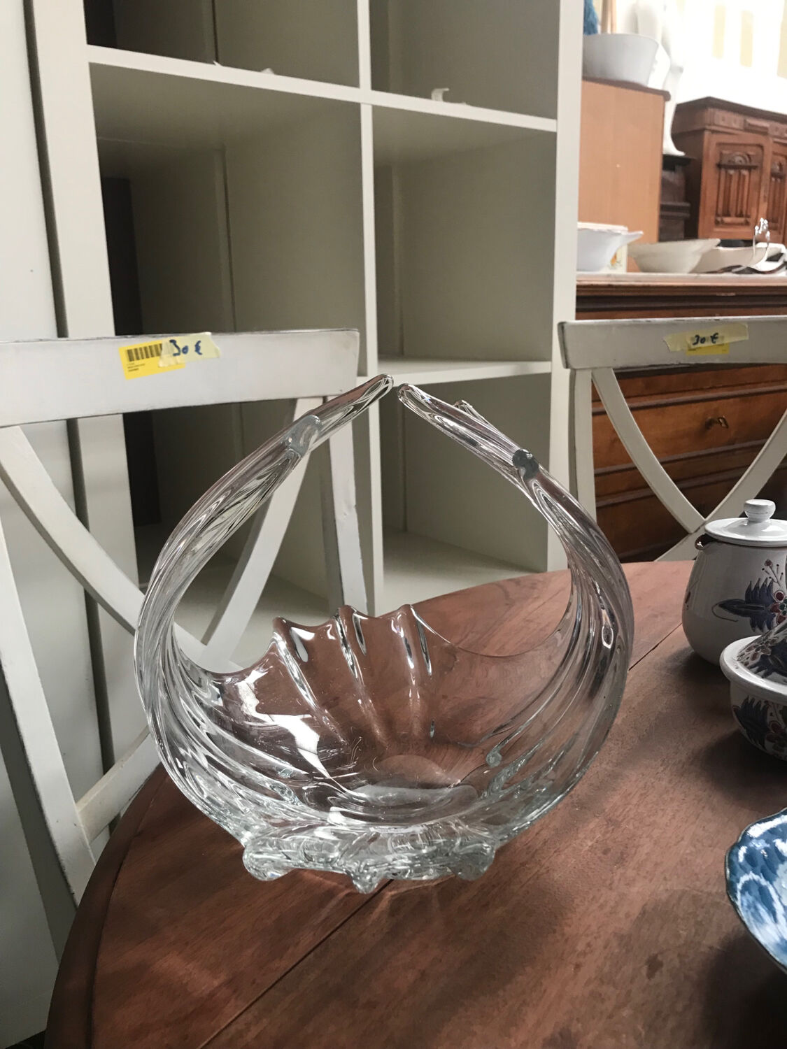 Catchall, vase or glass fruit bowl.