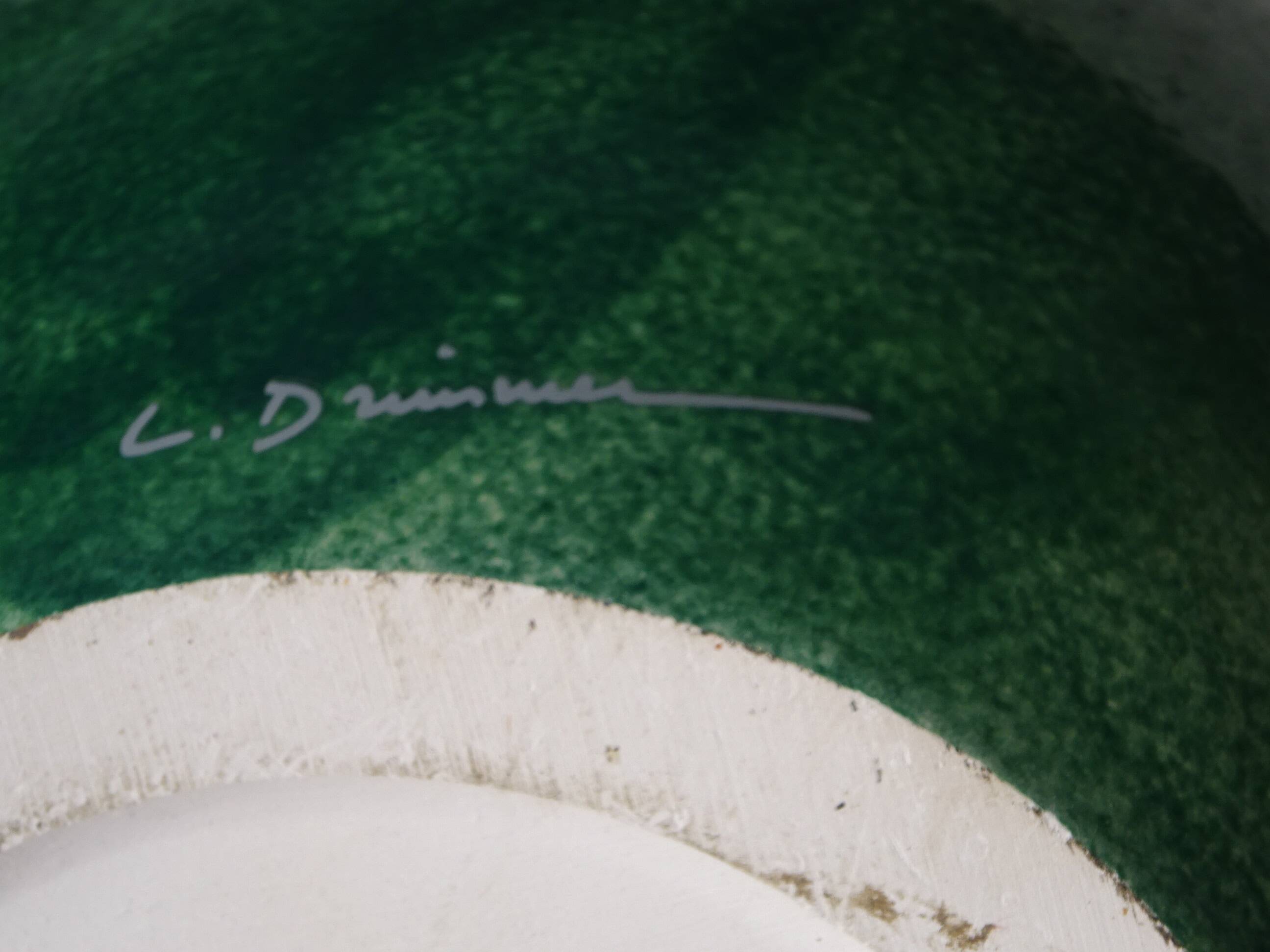 Ceramic lamp, vase and matching plate, Drimmer