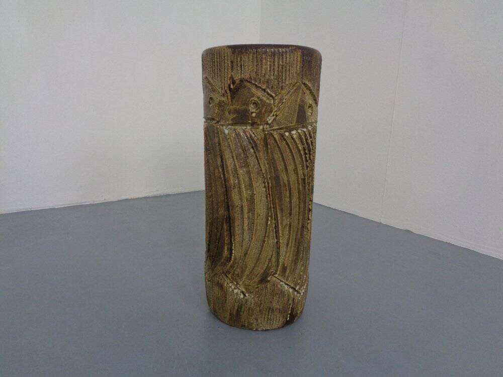 Large Brutalist Ceramic Umbrella Stand, Italy, 1960s