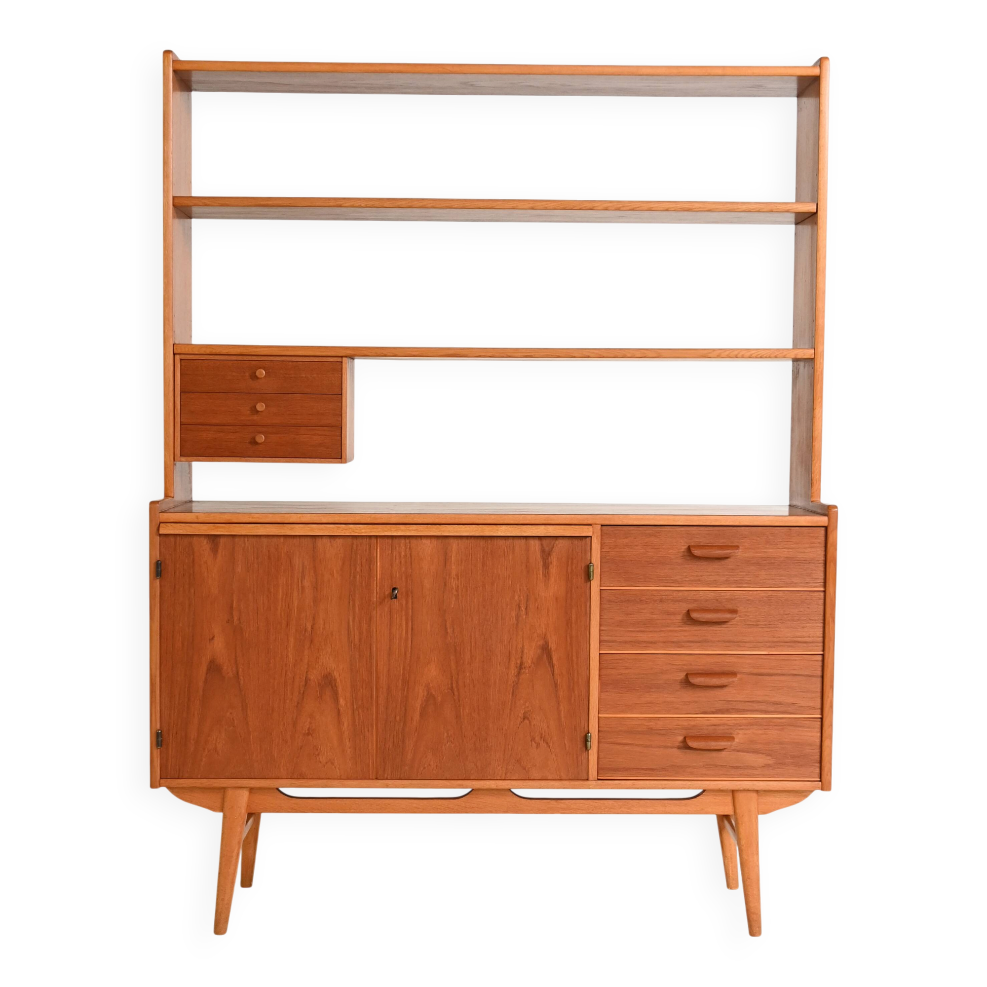 Scandinavian bookcase with cabinet, 1960s