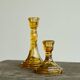 Pair of Art Deco candlesticks in pressed glass from the 1930s.