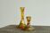Pair of Art Deco candlesticks in pressed glass from the 1930s.