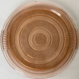 Plateau vintage en verre rose