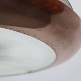 1930s "ufo" chandelier in copper finish by josef hurka, czechoslova