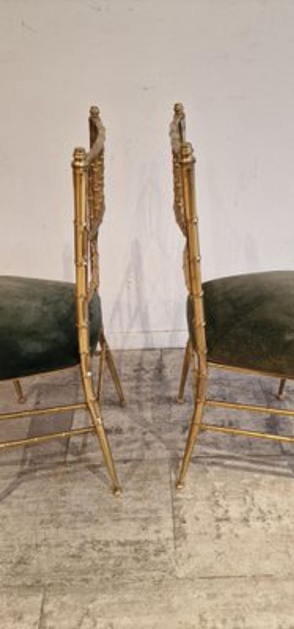 Set of 2 opera chairs in faux bamboo, France, 1940s