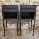 Pair of black bedsides