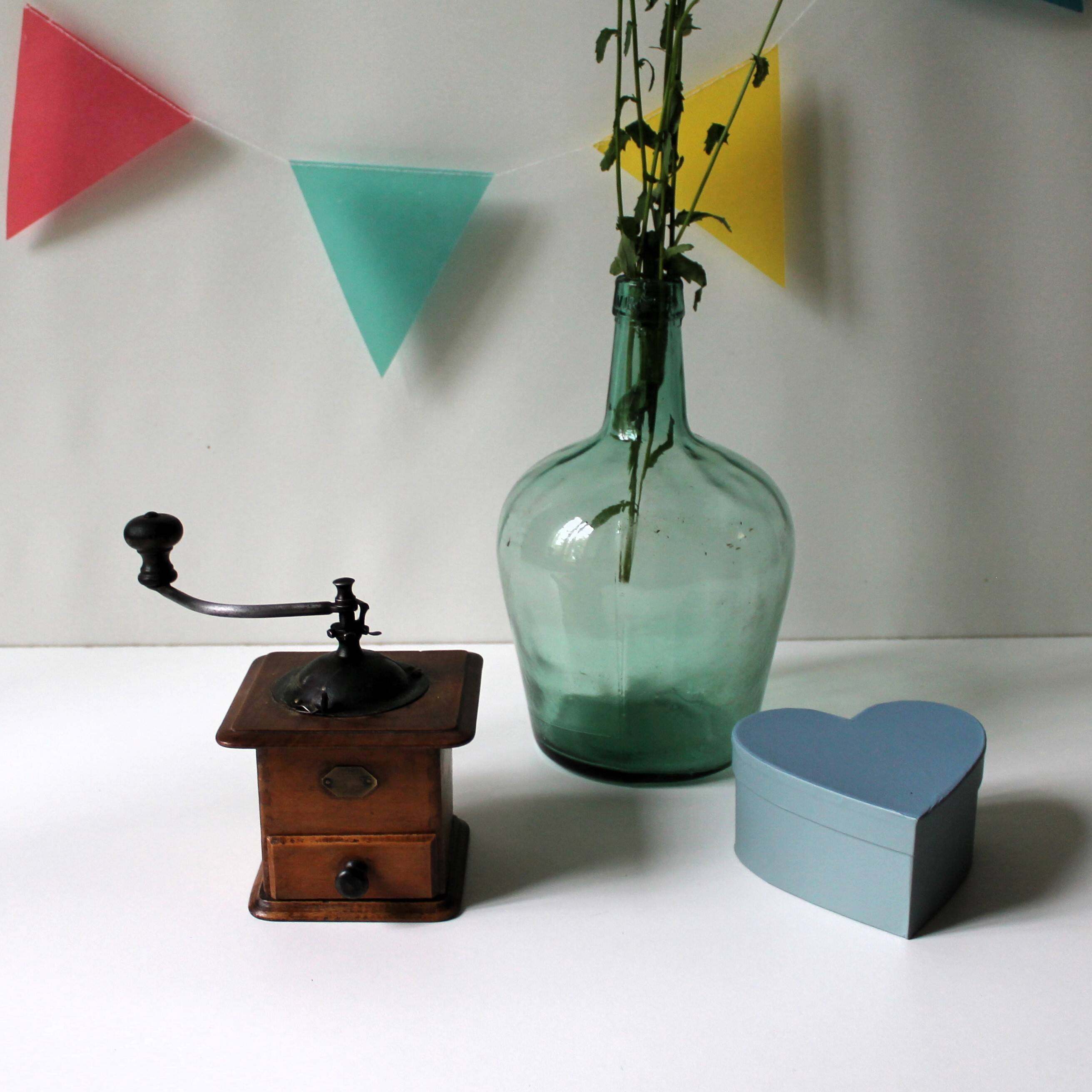 Wooden coffee grinder early 20th