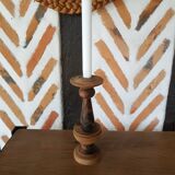 Solid olive candle holder