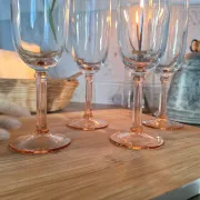 Vintage pink champagne flute Luminarc