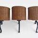 Spanish Mid-Century Wicker And Wrought Iron Wall Sconces, Three Available