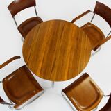 Restored Bauhaus Tubular Steel Round Table And 4 Chairs By M. Stam, 1930s
