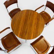 Restored Bauhaus Tubular Steel Round Table And 4 Chairs By M. Stam, 1930s