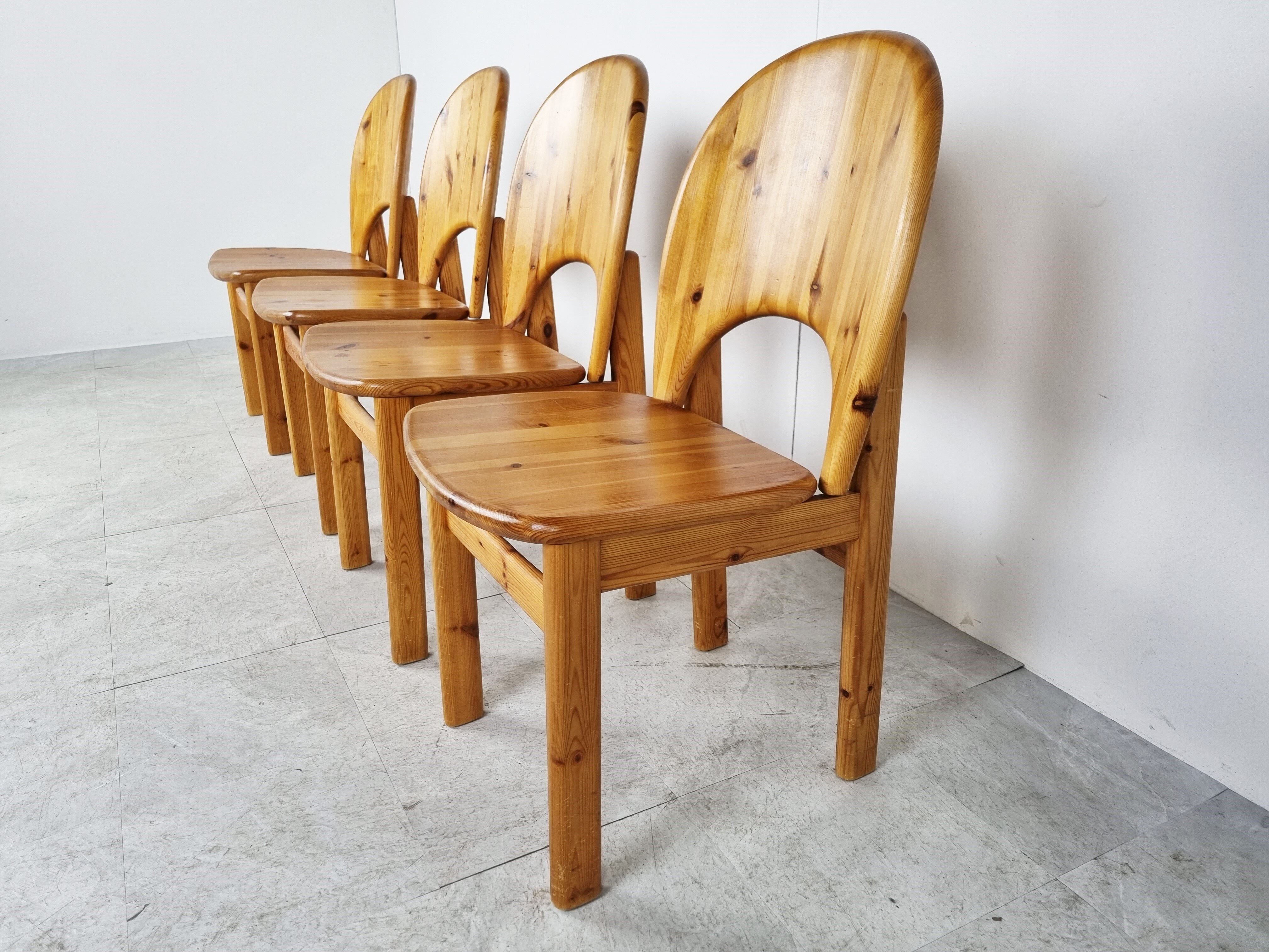 Rainer Daumiller pine wood dining chairs for Hirtshals Savvaerk  1980
