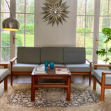 Danish teak three-seater sofa – 1960s