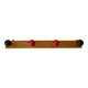 Vintage wooden hook with 4 racks painted red and black