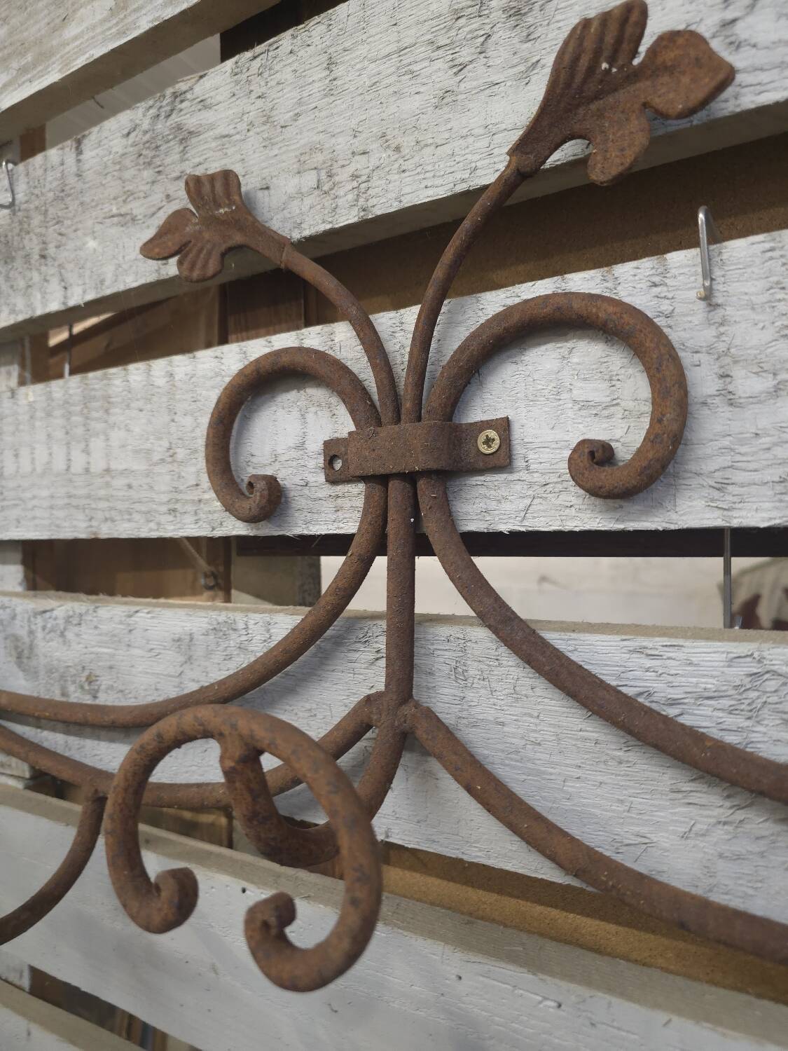 Wrought iron coat rack with 5 hooks