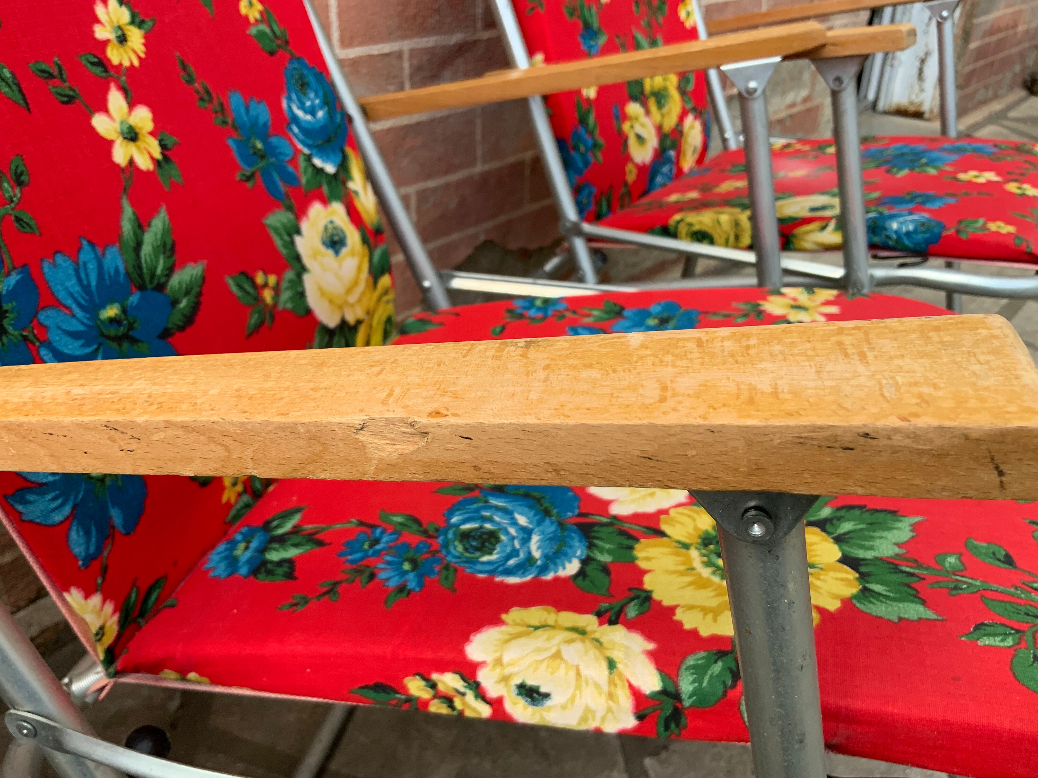 Fauteuils de jardin pliants vintage