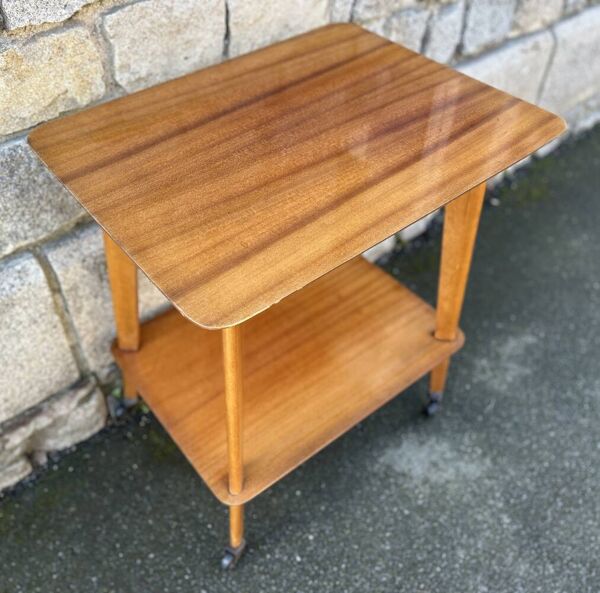 Desserte, Table TV, bois vernis, années 50