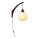 1960s wall lamp in teak and opal glass