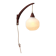 1960s wall lamp in teak and opal glass