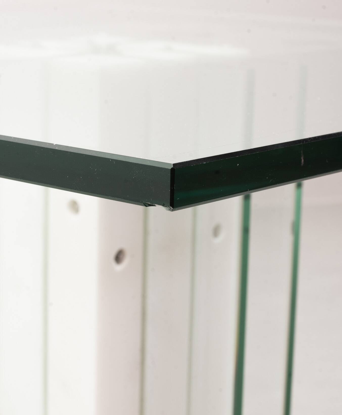 White Marble Italian Square Side Table with Glass Top and Lighting Option
