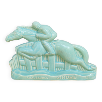 Earthenware advertising horse Shoes André Saint-Clément XXth