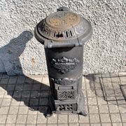 Antique decorative stove in black cast iron Germare charcoal