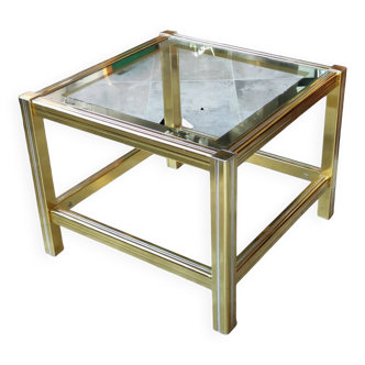 Petite table basse bout de canapé design métal doré