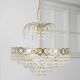 Vintage Italian Crystal and Golden Metal Chandelier, 80s