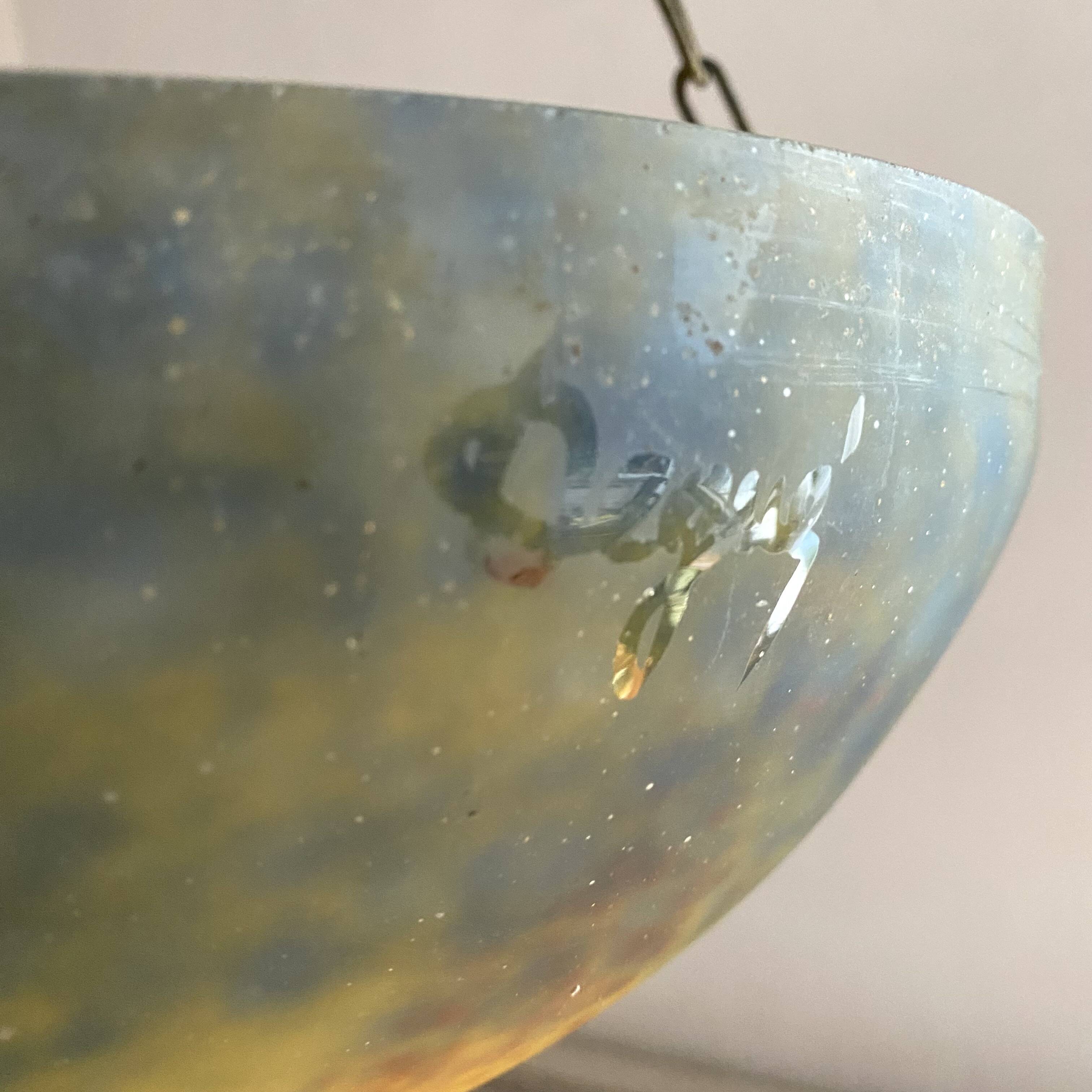 Art Nouveau glass paste suspension by Degué.