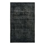 Hand-knotted persian antique 1970s 292 cm x 466 cm black wool carpet