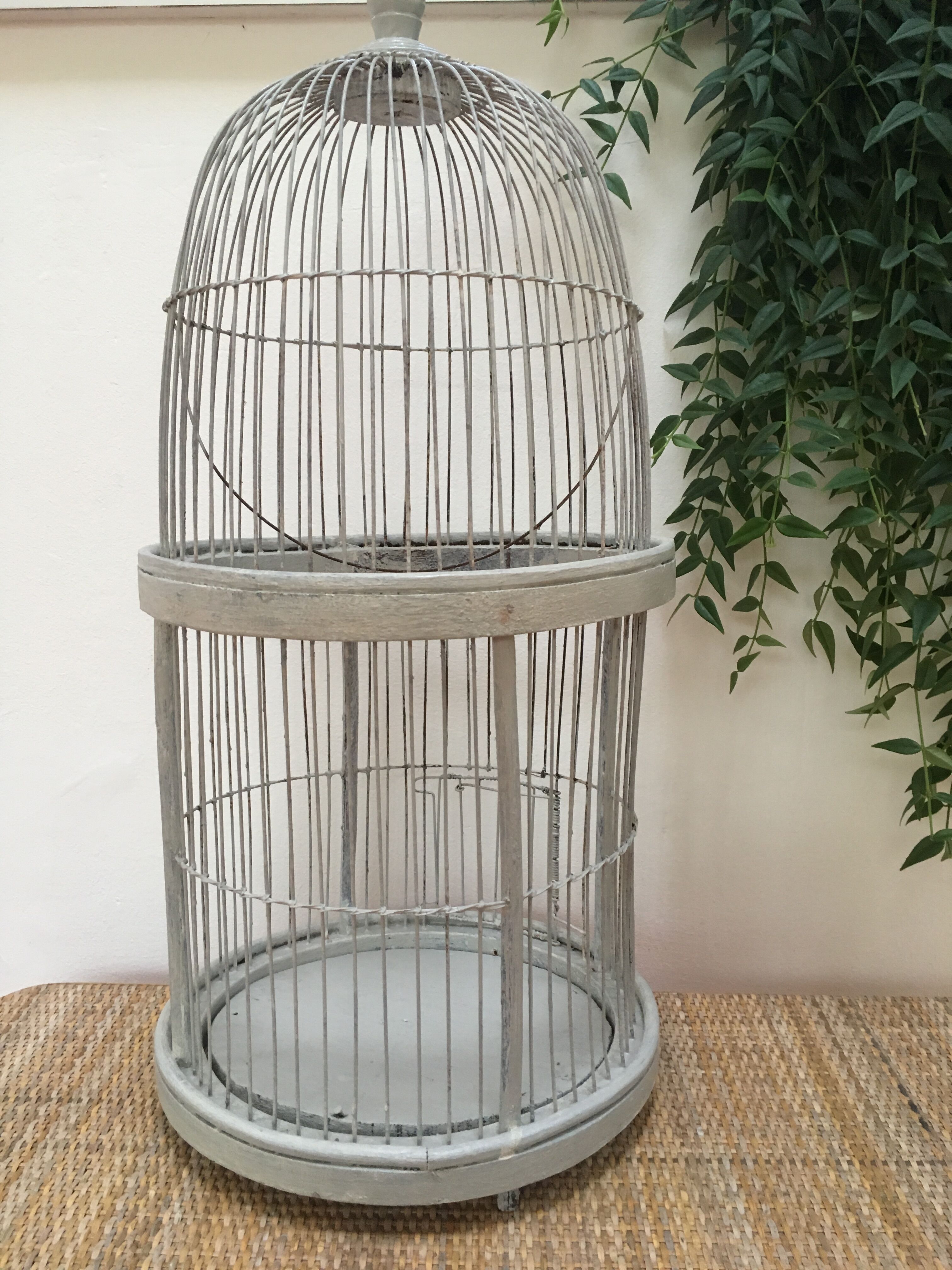 Vintage wooden birdcage H67cm