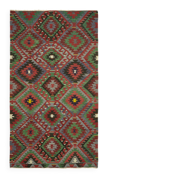 Turkish Handmade Vintage Anatolian Kilim 169 cm x 294 cm