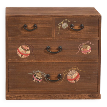 Small Japanese chest of drawers in paulownia – Showa period (c. 1950–1979)