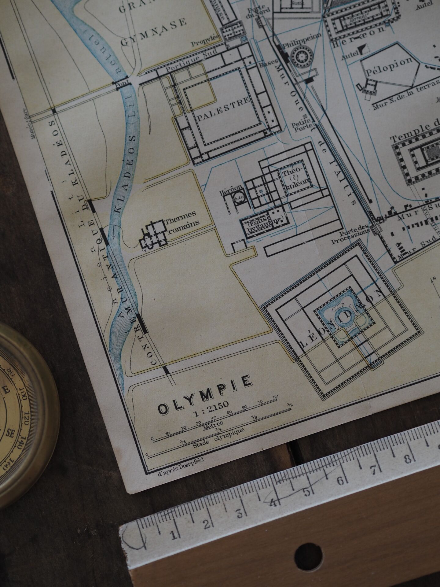 Sanctuary of Olympia, Greece, original plan printed in 1910.