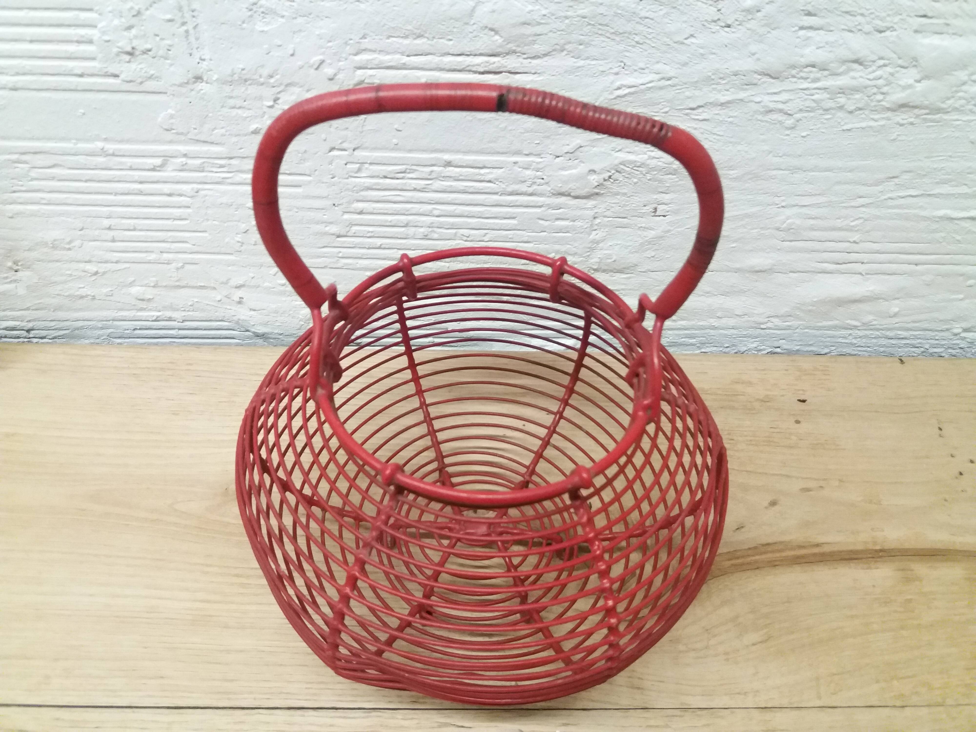 Vintage red egg basket