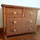 Commode en rotin vintage 1970