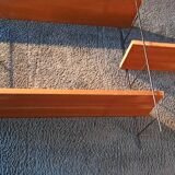 Modular wall shelf in metal and teak, 1950-1960