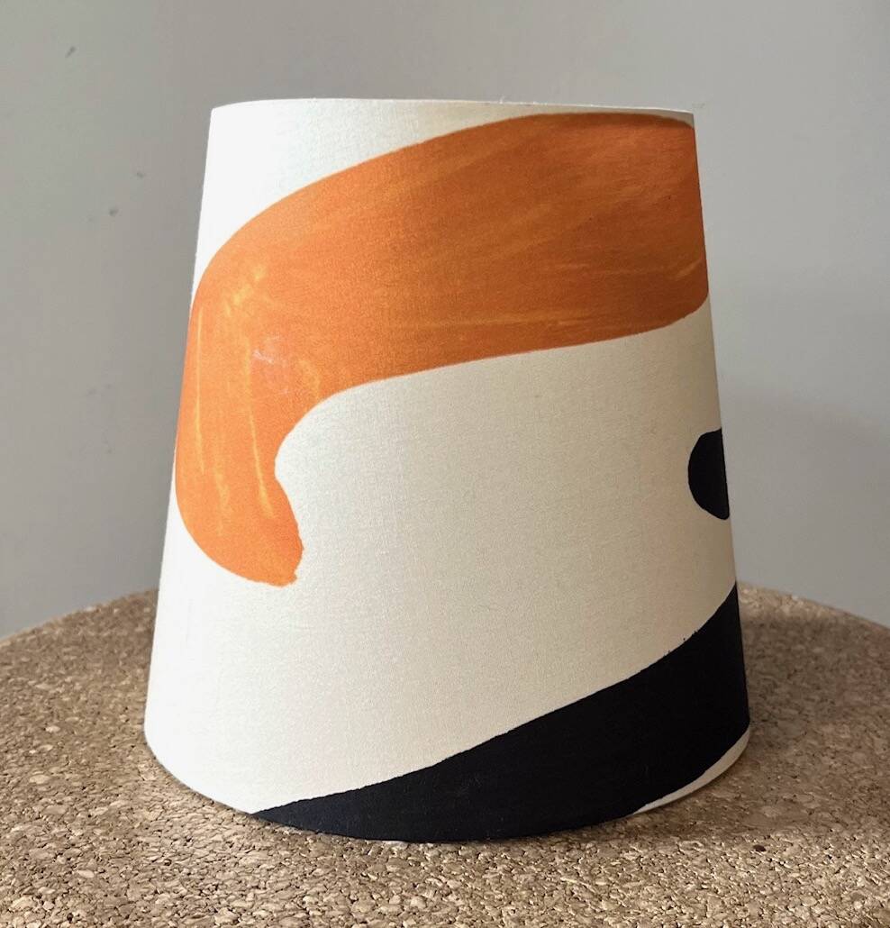 Vintage white ceramic lamp - 1950s / 1960s - Handmade lampshade.