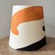 Vintage white ceramic lamp - 1950s / 1960s - Handmade lampshade.