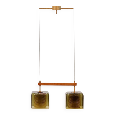 Lustre en verre scandinave du milieu du siècle par C. Fagerlund pour Orrefors