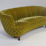 1950s Mid Century Gold Banana Sofa, Denmark