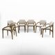 Set of Six Italian Contemporary Dining Chairs with Sculptural Curved Frame